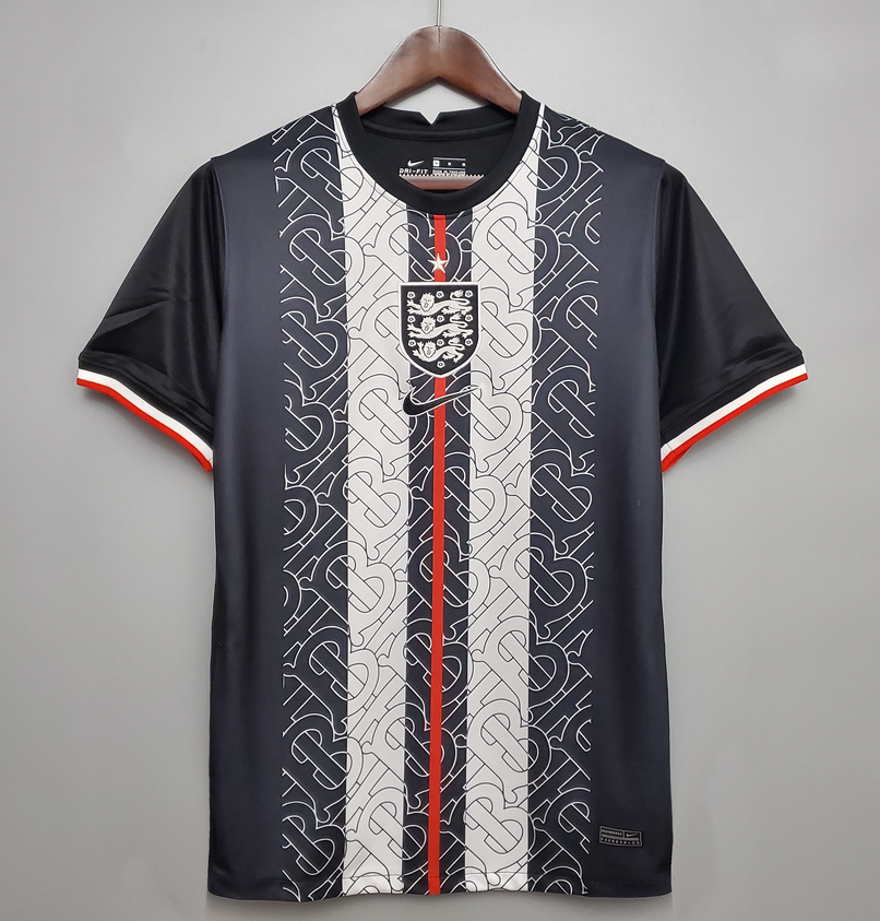 England Exposure Edition Black White Soccer Jersey Shirt 2020/21